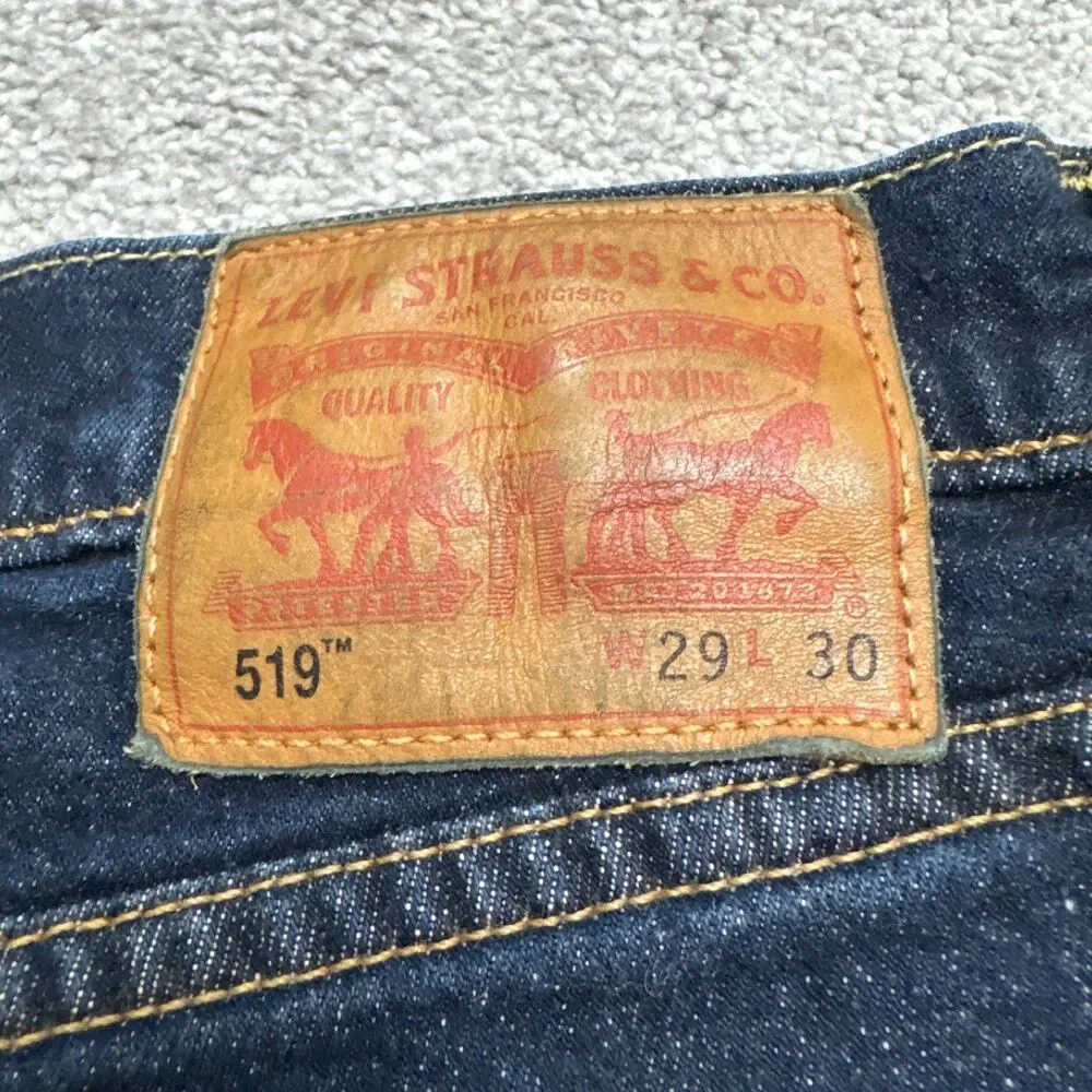 Levi's 519 Extreme Skinny Fit Denim Jeans Mens 29x30 Blue Dark Wash Stretch